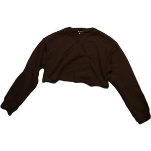 Missguided Cropped Black Sweatshirt